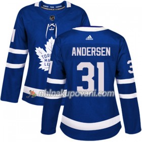 Toronto Maple Leafs Dresy Frederik Andersen 31 Adidas 2017-2018 Modrá Authentic - Dámské